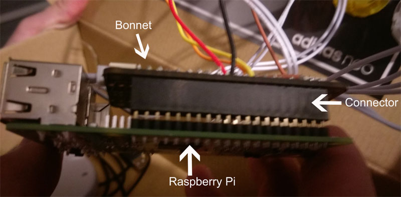 bonnet connected to raspberry pi